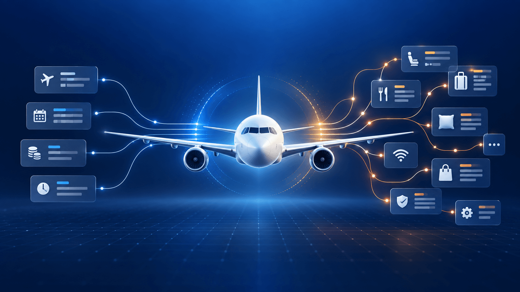 Comparison between conventional airline data connections and richer NDC airline retailing connections.